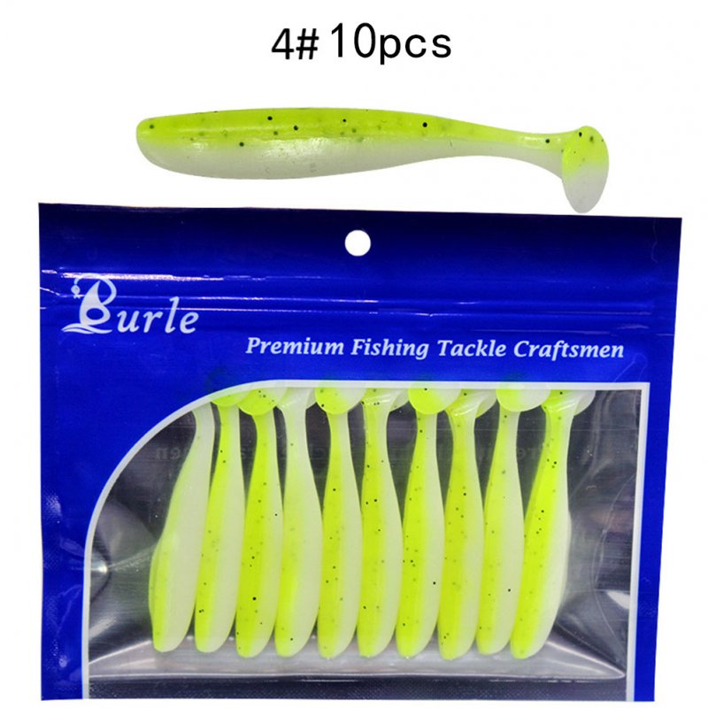 10pcs/Lot Soft Lures Silicone Bait For Fishing Sea Fishing Pvc Swimbait Wobblers Artificial Tackle 4#_9cm4.2g ten pcs