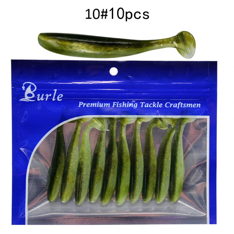 10pcs/Lot Soft Lures Silicone Bait For Fishing Sea Fishing Pvc Swimbait Wobblers Artificial Tackle 10#_9cm4.2g ten pcs