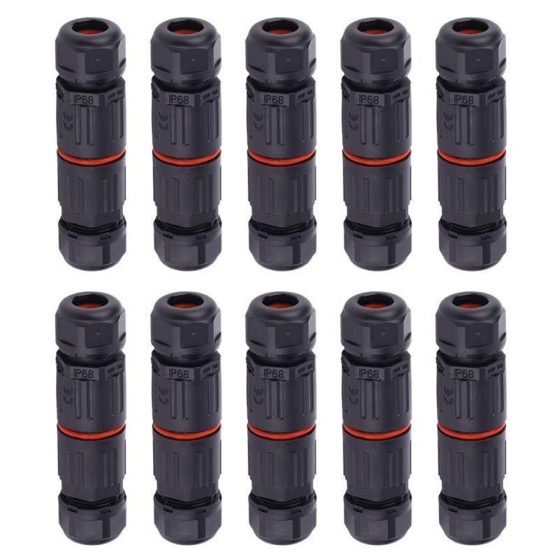 10pcs Mini Threaded Connector Outdoor Ip68 Waterproof Electrical Cable Connector