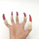 10pcs Zombie Witch Fake Fingers Nail Set Cover Halloween Costume Party Decoration Prop Witch Ghost Fake Finger Claws red