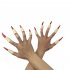 10pcs Zombie Witch Fake Fingers Nail Set Cover Halloween Costume Party Decoration Prop Witch Ghost Fake Finger Claws red