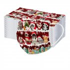 10pcs/pack Disposable Christmas Printed Soft Face  Cover 3-layer Dustproof Earloop Bandage Covers Monochrome 3