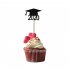 10pcs pack Doctoral Caps Cake Graduation Cake Decoration Dessert Cupcake Topper Black