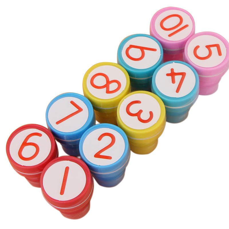 10pcs/set 1-10 Numbers Rubber Stamp Set