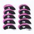 10pcs set Number Pattern Golf Iron Rod Head Covers Protector Golf Rod Sleeve Accessories Black sapphire blue