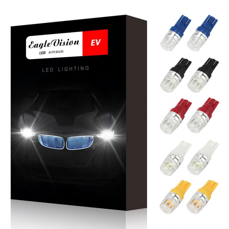 10pcs/set T10 LED Light Bulbs High Power Prismatic Lens Decoding Lamp Deep blue light