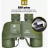 10x50 Binoculars High power Hd with Compass Infrared Ranging Nitrogen filled Waterproof Telescope Army Green