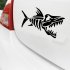 11 7cm Fish  Bones  Car  Sticker Motorcycle Decals Fishbone Cartoon Body Sticker Car Decorate White