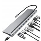 11 In 1 Docking Station Type c Interface Usb3 1 To HDMI compatible Adapter Docking Station Gray