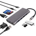 11-in-1 USB 3.0 Hub Type-C Multi-port Adapter HD-Mi 4k USB C to Vga