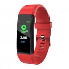 115plus Smart Watch With Sport Modes Waterproof Watches Heart Rate Blood Pressure Sleep Monitor 0.96 Inch Touch Screen Fitness Tracker red