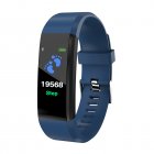 115plus Smart Watch With Sport Modes Waterproof Watches Heart Rate Blood Pressure Sleep Monitor 0.96 Inch Touch Screen Fitness Tracker blue