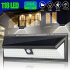 118 Led Solar Lamp 3 Modes Super Bright Ip65 Waterproof Outdoor