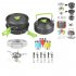 11pcs Camping Cookware Aluminum Alloy Backpacking Gear Mess Kit With Cooking Pot Kettle Frying Pan 2 Stainless Steel Plates 3 Stainless Steel Cups 2 Tablewares 