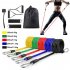 11pcs Portable Resistance Bands Set Fitness Exercise Bands Muscle Builder For Arm Chest Back Abdominal Butt Leg 11 piece set