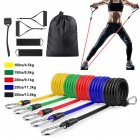 11pcs Portable Resistance Bands Set Fitness Exercise Bands Muscle Builder For Arm Chest Back Abdominal Butt Leg 11 piece set