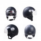 DOT Certification Helmet Leather Cover Scooter Vintage Helmet Classic black <span style='color:#F7840C'>M</span>