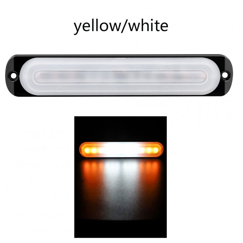 12-24V 12 LED Ultra-thin Strobe Car Light Assembly Truck Caravan Warning Flashing Lights Truck Side Signs Trailer Lights Yellow white yellow