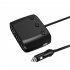 12 24v 120w High Power Car Charger Dual Usb 3 Hole Independent Switch 1 to 3 Cigarette Lighter Multiple Security black