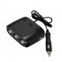 12 24v 120w High Power Car Charger Dual Usb 3 Hole Independent Switch 1 to 3 Cigarette Lighter Multiple Security black