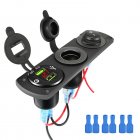 12-24v Rv Car Charger Socket Cigarette Lighter Waterproof Switch Combination Qc3.0 Quick Charge Dual Usb Socket red