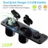 12 24v Rv Car Charger Socket Cigarette Lighter Waterproof Switch Combination Qc3 0 Quick Charge Dual Usb Socket red