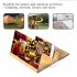 12  3D Stereoscopic Amplifying Wood Bracket Foldable Screen Enlarger for Phone Brown red wood grain