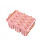 12 Cavity Silicone Popsicle Molds With 50pcs Popsicle Sticks Summer Diy Popsicle Maker Mold Ice Cream Mold A pink + bagged