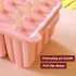 12 Cavity Silicone Popsicle Molds With 50pcs Popsicle Sticks Summer Diy Popsicle Maker Mold Ice Cream Mold A pink   bagged