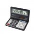 12 Digit Display Solar Battery Dual Power Calculator Portable Foldable Basic Calculator  black