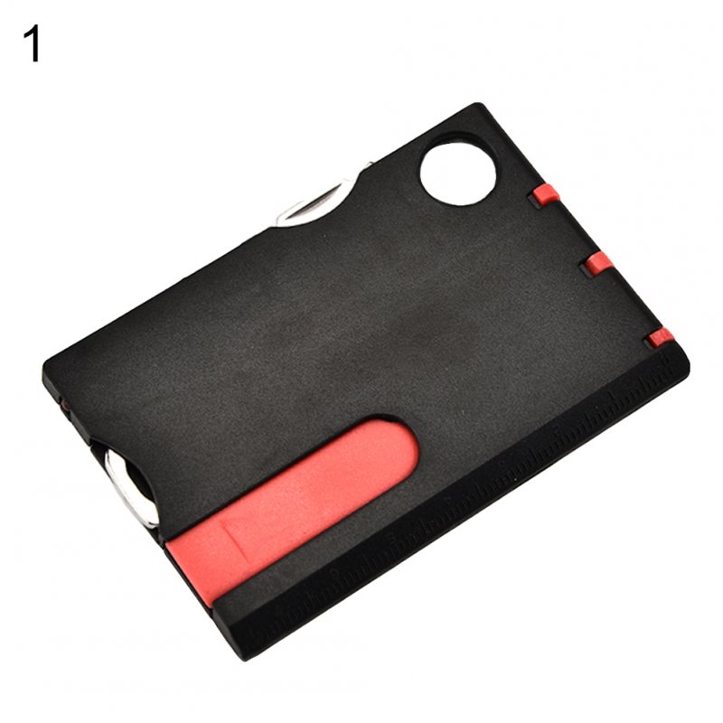 12 IN 1 Credit Card Tool Cutter Blade Business Card Cutter Opaque black (black + red)