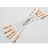 12 Pcs Barbecue Skewers Stainless Steel Roasting Sticks with Wooden Handle  Twist shaped
