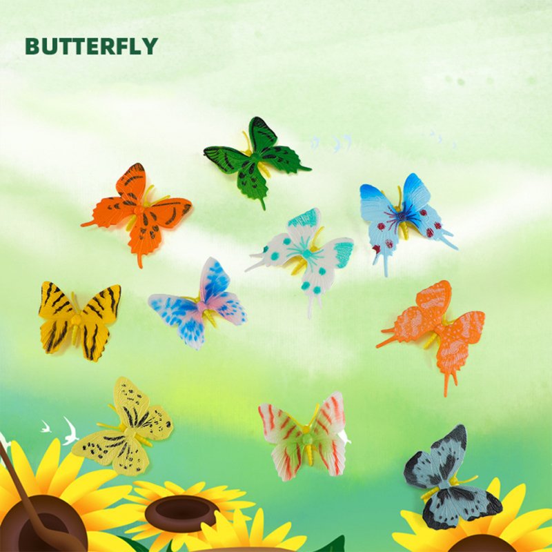 12 Pcs/bag Simulation  Butterfly  Toy Insect Model Set Ribbons Power Surprise Gift Butterfly Card Magic Toy 12pcs