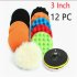 12 Pieces 3 Inch Buffing Polishing Pads Buffer Polisher Kit Headlight Restoration Kit For Polishing Waxing Sealing Glaze 3 inch 12 piece set M10