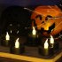 12 Pieces Halloween Candles Lights Flameless Dropless Electronic Candles For Halloween Party Decoration  3 6 x 3 6cm  warm white flash Concave style