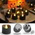 12 Pieces Halloween Candles Lights Flameless Dropless Electronic Candles For Halloween Party Decoration  3 6 x 3 6cm  warm white flash Concave style