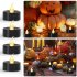 12 Pieces Halloween Candles Lights Flameless Dropless Electronic Candles For Halloween Party Decoration  3 6 x 3 6cm  warm white flash Concave style