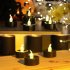 12 Pieces Halloween Candles Lights Flameless Dropless Electronic Candles For Halloween Party Decoration  3 6 x 3 6cm  warm white flash Concave style