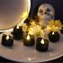 12 Pieces Halloween Candles Lights Flameless Dropless Electronic Candles For Halloween Party Decoration  3 6 x 3 6cm  warm white flash Tears style