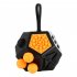 12 Sided Fidget Cube Psychological Hint Gadget Anxiety and Boredom for Children and Adults Black Orange