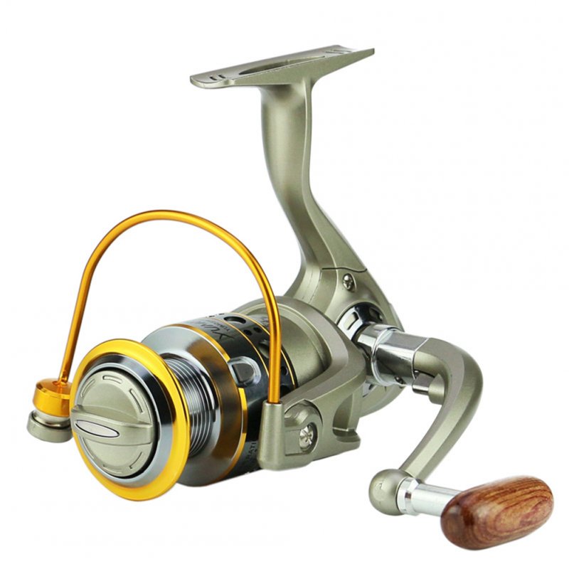 12-axis Metal Head Fishing Reel Spinning Wheel Reel Wooden Rocker Arm Sea Fishing Equipment LC2000