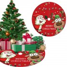 120CM Cartoon Christmas Tree Skirt With Snowflake Deer Snowman Pattern For Indoor Outdoor Merry Christmas Holiday Party Decor