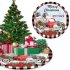 120CM Cartoon Christmas Tree Skirt With Snowflake Deer Snowman Pattern For Indoor Outdoor Merry Christmas Holiday Party Decor red truck