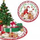 120CM Cartoon Christmas Tree Skirt With Snowflake Deer Snowman Pattern For Indoor Outdoor Merry Christmas Holiday Party Decor