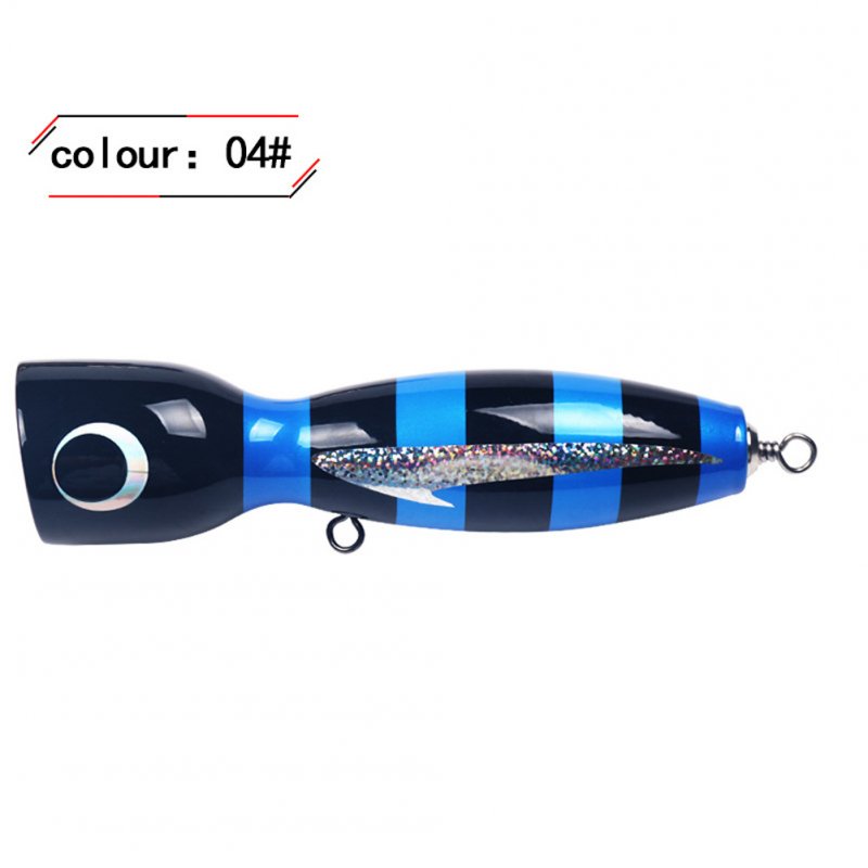 120g Wooden Fishing Lure Catching Big Mouth Popper Bionics Design for Outdoor 04 # YJ-M-003-120g_120g