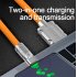 120w 6a Type C Cable Fast Charging Liquid Silicone Usb Line With Led Indicator Compatible For Xiaomi Huawei Samsung orange