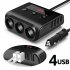 120w Car Cigarette Lighter Adapter Quick Charge 3 0 12v 24v 3 Outlet Power Splitter Dc Outlet With 8 5a 4 Usb Ports black
