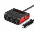 120w Car Cigarette Lighter Adapter Quick Charge 3 0 12v 24v 3 Outlet Power Splitter Dc Outlet With 8 5a 4 Usb Ports black