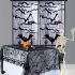 122X246CM Rectangular Polyester Lace Tablecloth Spider Web for Halloween  Dinner Parties and Scary Movie Nights  black SIZE W  48in  122cm  L  96 8in  246cm 