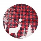 122cm Plaid Christmas  Tree  Skirt Xmas Tree Skirt With Snowflake Elk Happy New Year Decoration Red black plaid